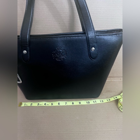 Sold LAUREN RALPH LAUREN TOTE SHOULDER BAG SAFFIANO LEATHER BLACK COLOR - Picture 8 of 13